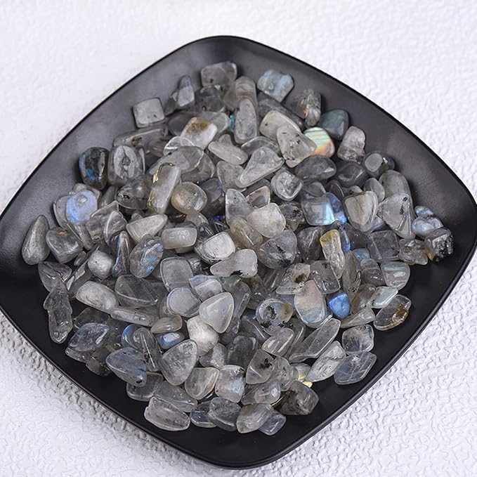 50/100g Natural Stones Gravel Crystals Chip Quartz Minerals Tumbled Agates Specimen Home Aquarium Decor,Labradorite,50g