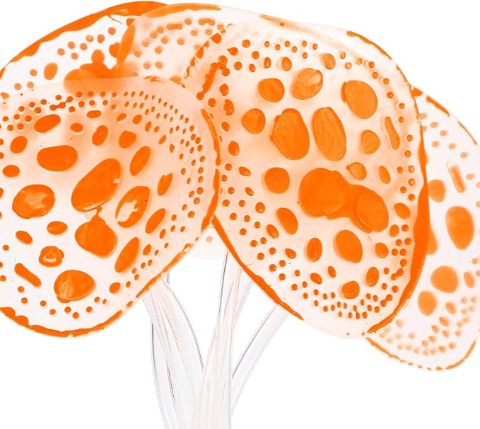 VOCOSTE Soft Silicone Glowing Aquarium Simulation Coral with Sucker, Fluorescence Aquatic Artificial Water Plants for Fish Tank Decoration, Orange