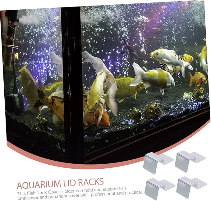 BESPORTBLE 16pcs Stainless Steel Fish Tank Cover Holders Aquarium Lid Racks for Glass Sturdy Support Brackets for Securely Holding Fish Tank Glass