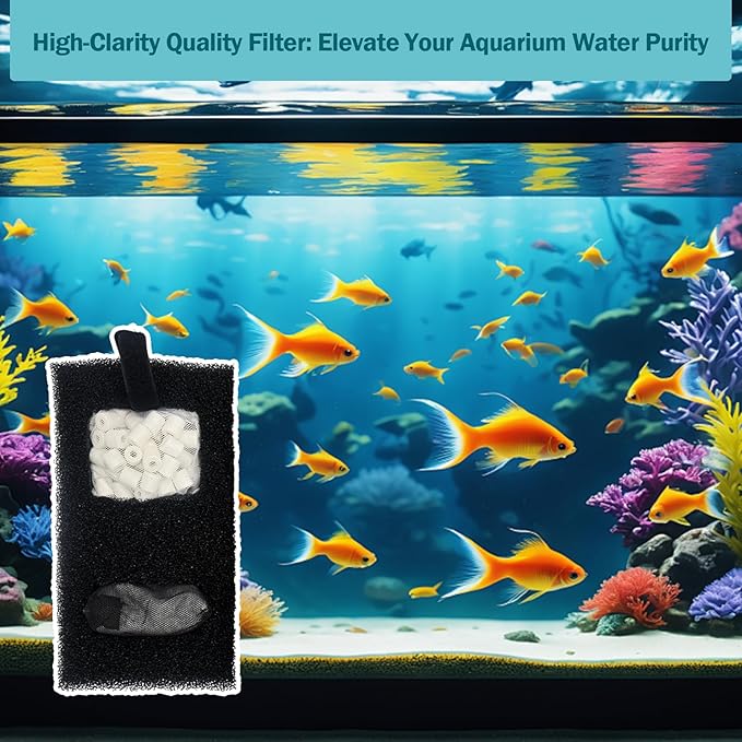 Premium Filter Media Replacement Kit | Compatible with Fluval SPEC, EVO, Betta & Flex Desktop Aquariums | 2 Sets: 2 Carbon Refills, 2 Foam Filters, 2 Ceramic Rings, 1 Filter Cord