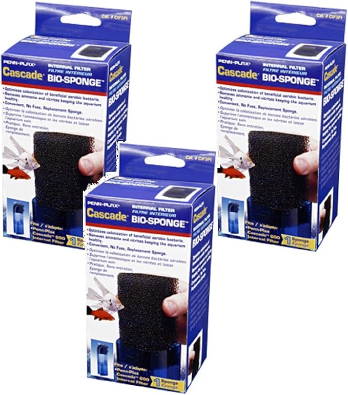 Penn Plax Cascade 600 Internal Bio Filter for Aquariums (3 Pack)