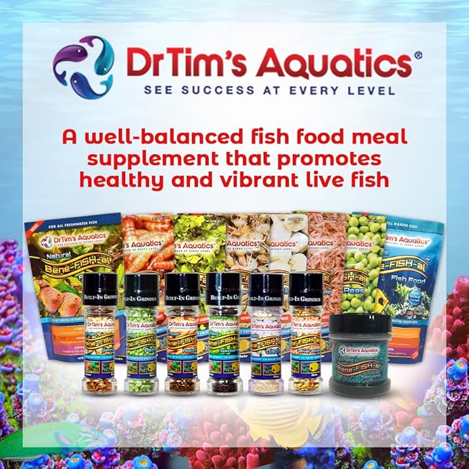 DrTim's Aquatics Fish Food Multi-Pack (5 Single Packs) (4.4oz, Marine Fish Food Multi-Pack (5 Single Packs))