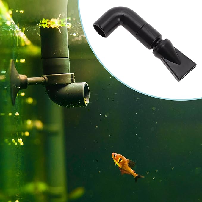 Aquarium Nozzle, Aquarium Pump Duckbill Nozzle, Plastic Fish Tank Duckbill Tube for Aquarium, 0.59" OD Water Inlet, Black