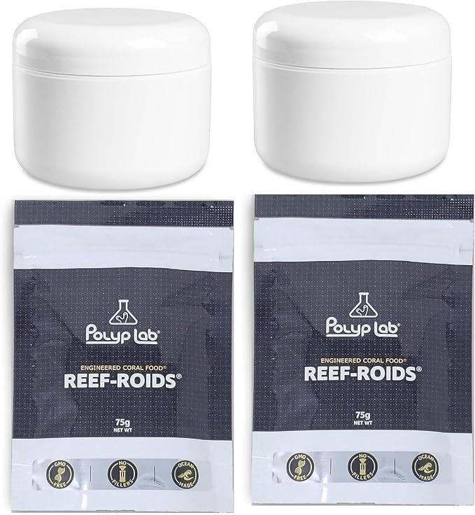Polyp Lab PolypLab Polyp-Booster 100ml Bottle Reef-ROIDS Coral Fish Food (2 of 75G + Two Jars)