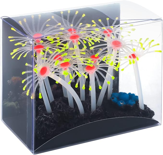 Uniclife Glowing Effect Artificial Coral Plant for Fish Tank, Decorative Aquarium Ornament (Yellow)