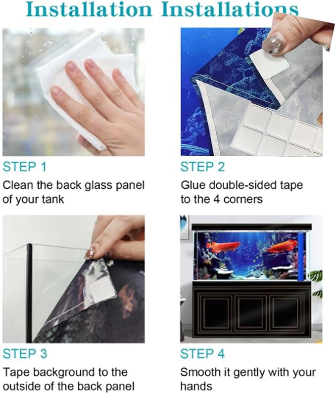 Reptile Habitat Background Rock Blue Sky Oasis Cactus Sunset Desert Terrarium Background 36X18IN with 8 EVA Double-Sided Tape