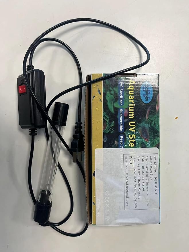 9W Aquarium UV Light for 60-180 Gallon Fish Tank Green Clean Light 9 inch