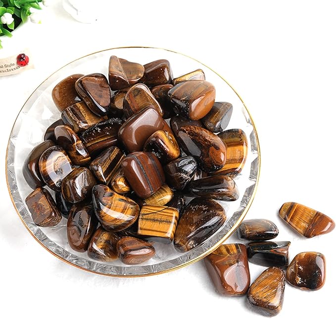 1PC Natural Crystal Amethyst Rose Quartz Gravel Irregular Polishing Minerals Specimen Stone Aquarium Home Decor,Tigers Eye,100g