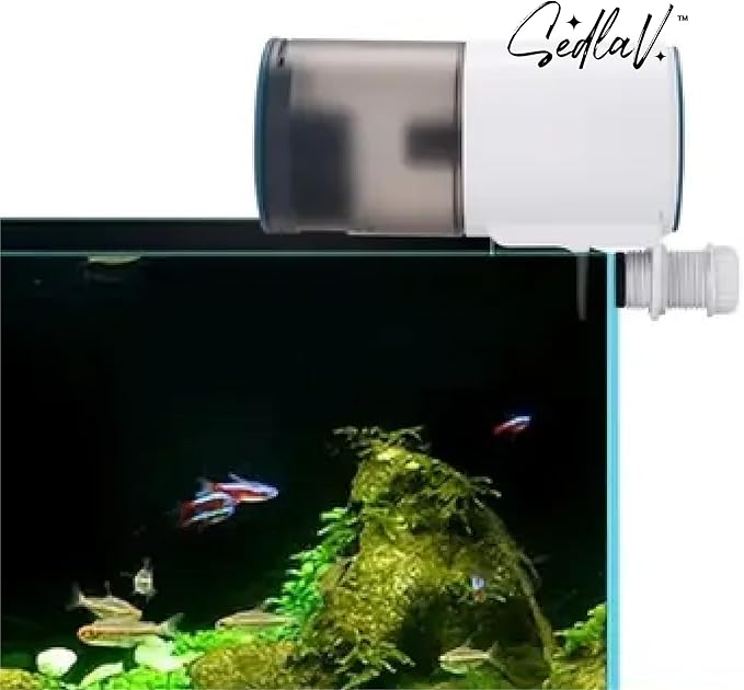 SEDLAV Automatic Fish Feeder - Electric, Timed Fish Food Dispenser with Large 200ml Capacity - Durable & Waterproof for Long Life, Quiet Operation Ideal for Most Fish Aquarium Accessories