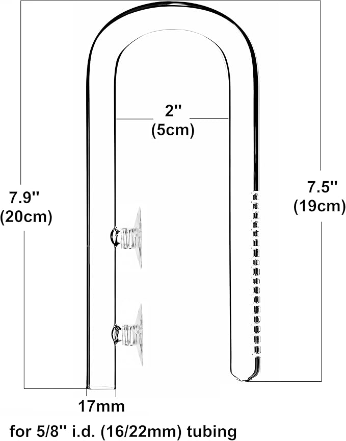 Mini Skimmer Lily Pipe Outflow and Inflow Kit for Nano Planted Tanks (17mm for 5/8'' i.d. (16/22mm) tubing)