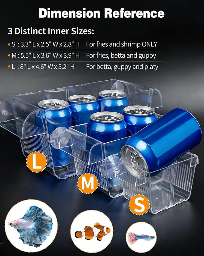 Pawfly Aquarium Fish Breeding Box, Fish Tank Hatchery Incubator with 6 Suction Cups Acrylic Hatching Box for Baby Fish Shrimp Betta Medium Acclimation Isolation Box