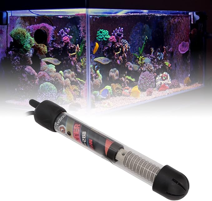 DAUZ Aquarium Heater Iron Wire Knob Temperature Control Fish Heating Rod Automatic Constant Temperature for Heating (35W)