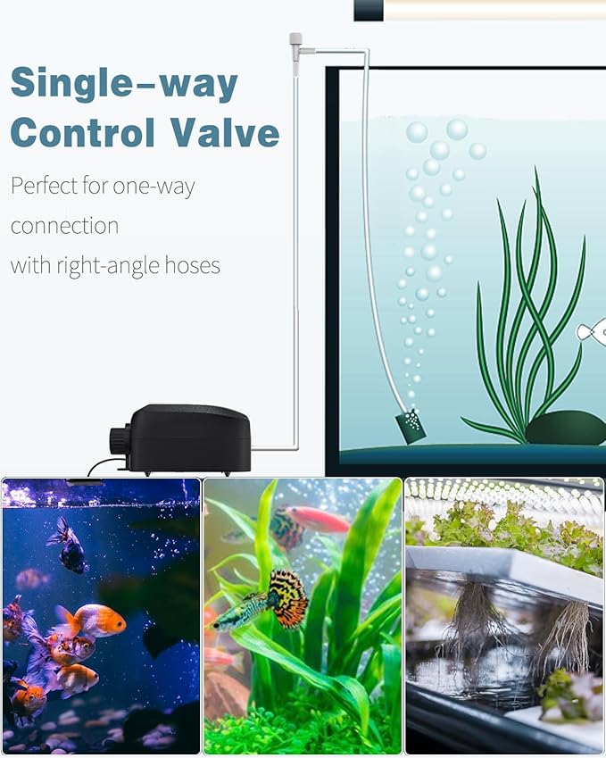Pawfly Aquarium Air Control Valves Single Way Plastic Air Regulators for Aquarium Air Pump Fish Tank Air Flow Control Valves for 3/16" ID Airline Tubing Adjustable Hose Connectors, 20 Pack