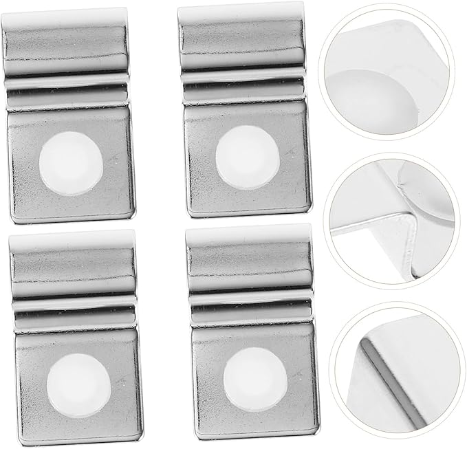 Ipetboom 3sets Stainless Steel Aquarium Clips 10mm Easy Install Tank Mounting Clip for Glass Cover 4pcs*3