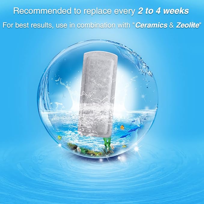 6/12 Pack Fish Tank Filter Cartridges for Marina Slim Filters S10/S15/S20 - Quadruple Filtration - Replacement Filter Cartridges for Marina Slim Filters