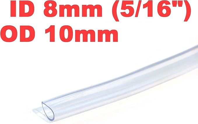 5/16" ID 50 Ft 15 Meter PVC Clear Vinyl Tubing Flexible Air Vacuum Aquarium Hose