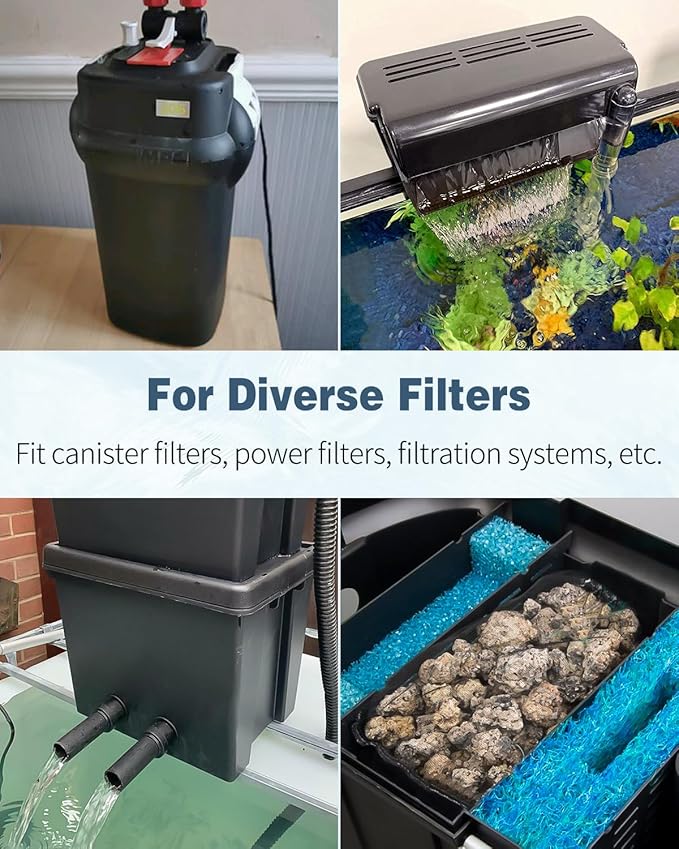 Pawfly 8 Pcs Aquarium Filter Media Bags, Fish Tank Coarse Mesh Bag with Plastic Zipper Soft Aquarium Mesh Bag for Activated Carbon, Bio Filter Balls, Filter Stones, Ceramic Rings(8" x 5.5")