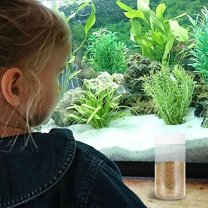 Mipcase Fish Food Containers 2pcs Dispenser Container Small Animals Feeding Bottles White Terrarium Plastic Round Fish Tank Aquarium Feeding Bottles