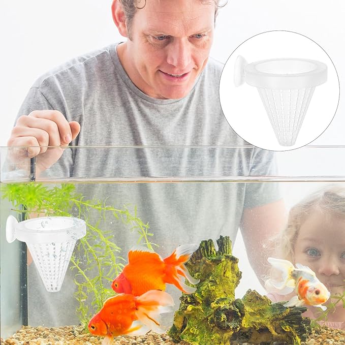 Beaupretty 10pcs Cone Worm Feeder Cups with Suction Cups, Plastic Bloodworm Feeding Funnels for Aquarium Fish, Suitable for Automatic Fish Feeding in Home and Professional Aquatic Tanks