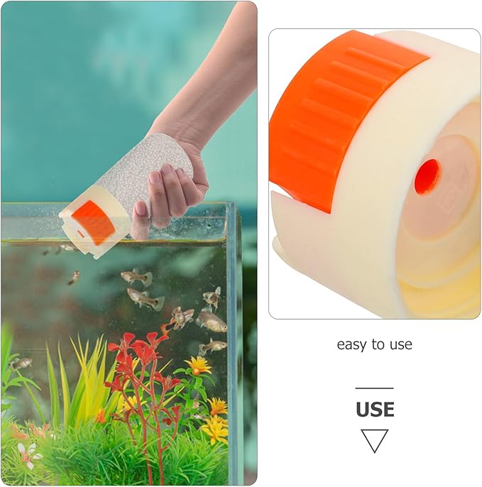 Fish Feeder Bottle for Small Aquarium, Non-Automatic Metering Feeding Container, Beige Moisture-Proof Fish Food Dispenser for Goldfish and Turtle Tanks