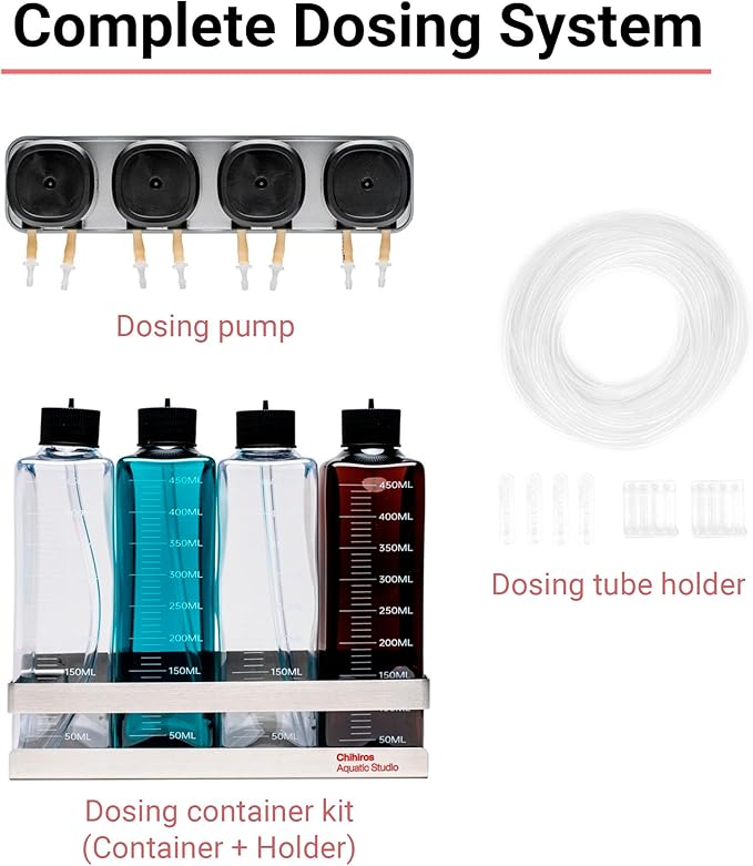 Chihiros Aquarium Dosing Pump - Precision Dosing Pumps for Reef Aquariums - Ideal for Reef Dosing Supplements and Water Treatments - 12V DC Dosing Pump for Aquarium Tanks