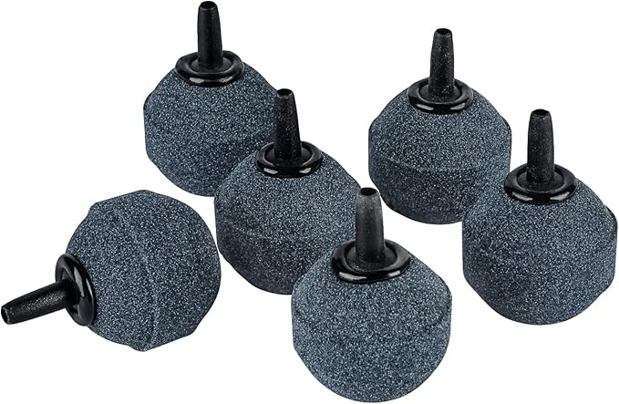 Pawfly Aquarium 1.2 Inch Air Stone Ball Bubble Diffuser Release Tool for Air Pumps Fish Tanks Small Buckets and Koi Ponds, 6 Pack