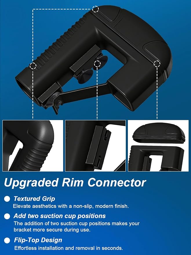 Rim Connector for Fluval 107 207 304 305 306 307 404 405 406 407 FX6 FX5 FX4 FX2,Aquarium Hose Rim Clip, Ribbed Hosing Bracket - 2 Pack