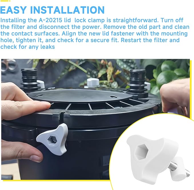 1PCS A20215 Canister Filter Lid Locking Nut Compatible with Fluval FX2 FX4 FX5 FX6 Lid Fastener Replacement Parts, for Aquarium Filters Lid Lock Clamp