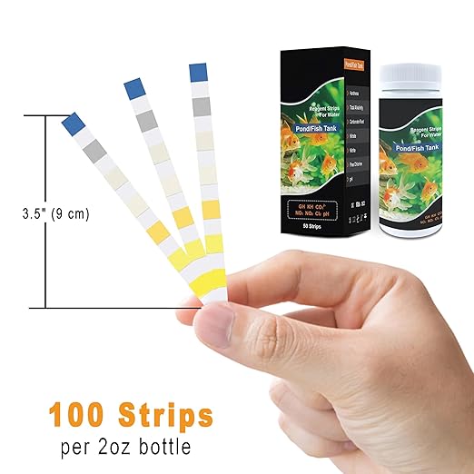 JOR Aquarium Water Test Strips, Compatible with Swimming Pool, Freshwater and Saltwater Fish Tanks, Detect pH, Chlorine, Carbonate, Water Hardness, 100 Strips