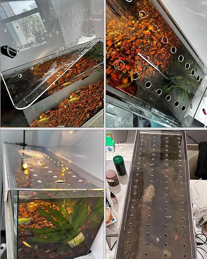 Cuttable Aquarium Cover, Cat Proof Fish Tank Lid with Feeding Hole, Escape Proof Aquarium Lid, Fish Tank Hood Cover with Vent Port(34x14in)