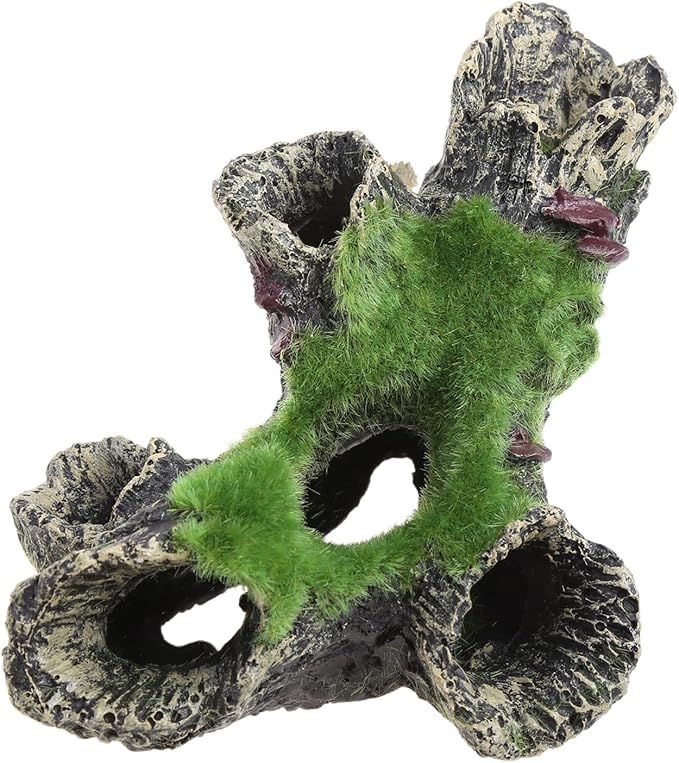 Aquarium Resin Cave Moss Tree Decoration Betta House Fish for Tank Accessories for Hermit Crabs Shrimp Guppy Heater Light Thermometers Gravel Sand Decorations Filter