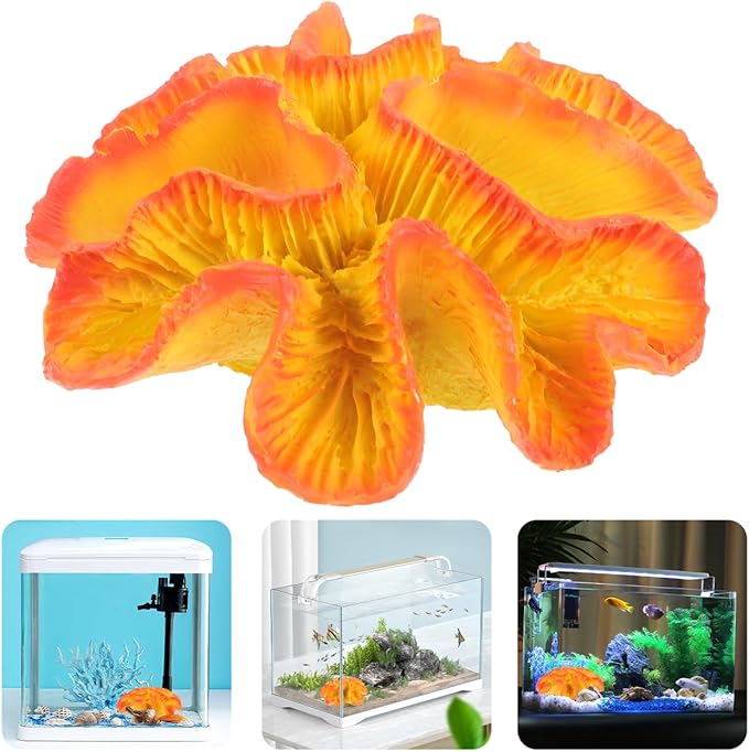 Didiseaon Artificial Coral Reef Aquarium Decor 5.11In Resin Fish Tank Decoration for Freshwater Saltwater Fish Tank Accessories Natural-Looking Reef Ornament