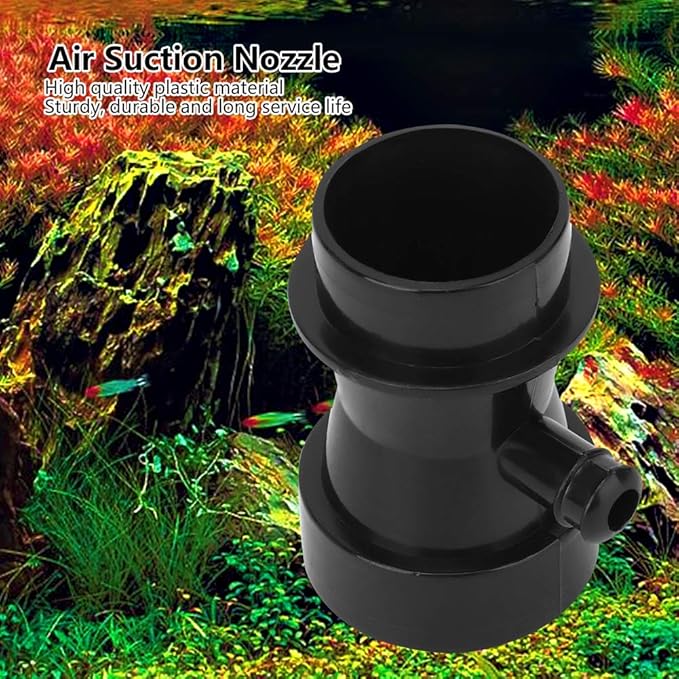 GLOGLOW Aquarium Venturi Tube Black Air Suction Nozzle for Protein Skimmer, Increase Air Intake Volume 14g, Both Ends 3cm 2cm Outer Diameter, for Saltwater Freshwater Tank Pump Separator U