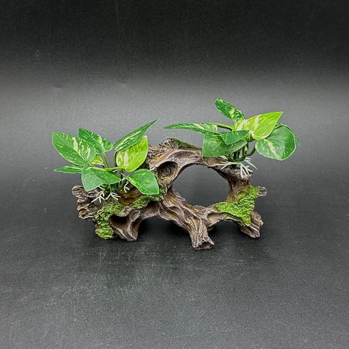 Fish Tank Decorations Aquarium Decor Ornaments Betta Silk Leaf pad Hammock Artifical Driftwood Cave Goldfish Bowl Accessories (Type-H)