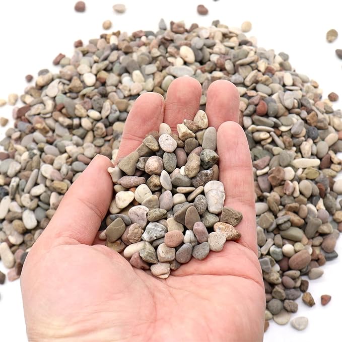 Rocks for Plants. Mixed Black/Earth Tones Color Pebbles. 1/5 Inch – 10 lbs for Garden, Crafting, Succulents, pots, Plants (Mini (0.2 Inch), Mixed Color - Black, 10)