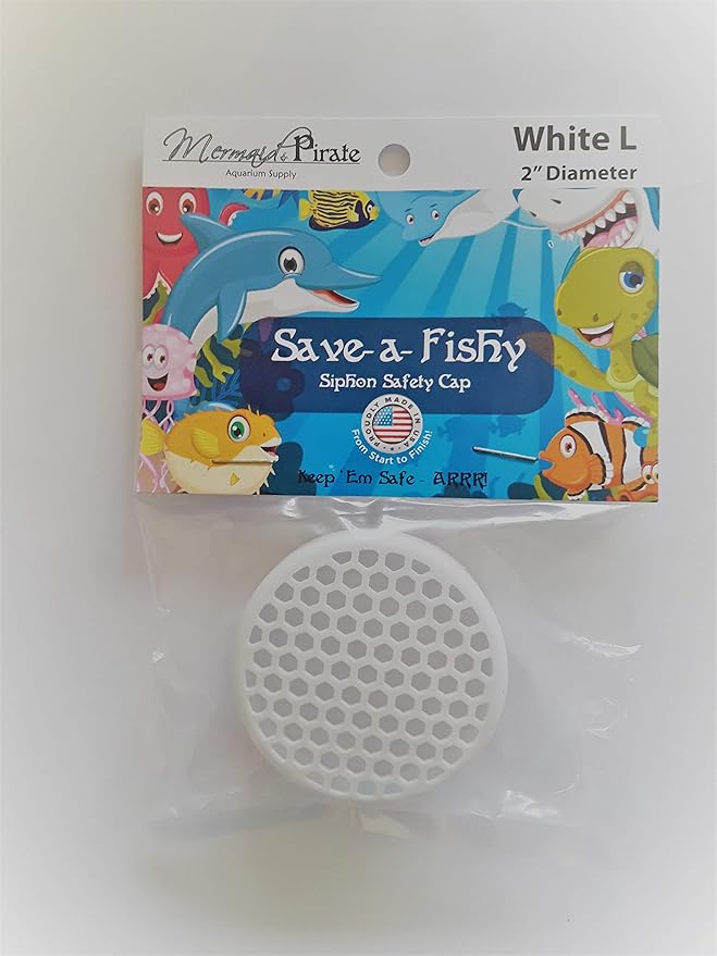 Mermaid & Pirate Aquarium Supply Save-a-Fishy Siphon Safety Cap (L, White)