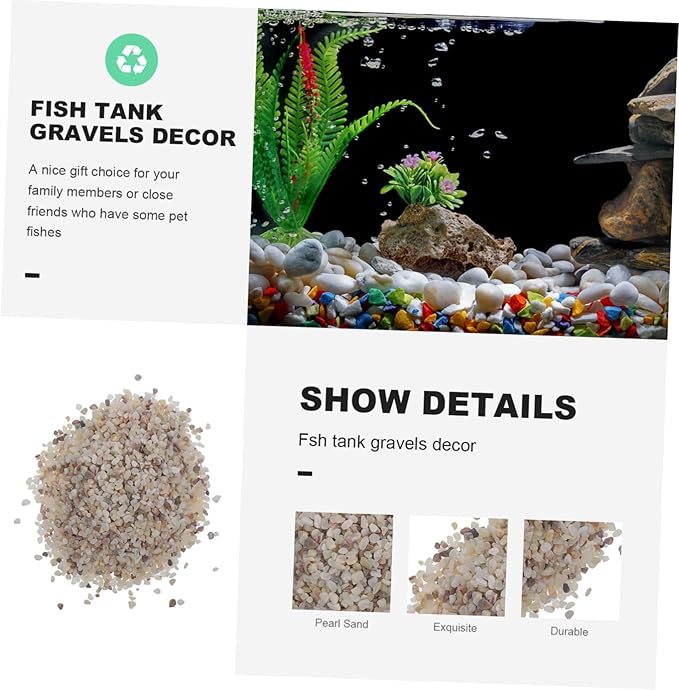 1Set Polished Aquarium Gravel for Fish Tanks Colorful Decorative Sand Stone for Fish Tank Decorations and Aquatic Plant Substrate
