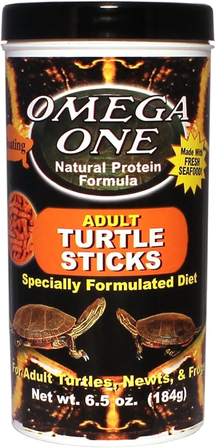 Omega One Adult Turtle Sticks Specially Formulated Diet, 6.5 Ounces Per Container