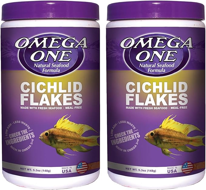 Omega One Cichlid Flakes, 5.3 oz, Pack of 2