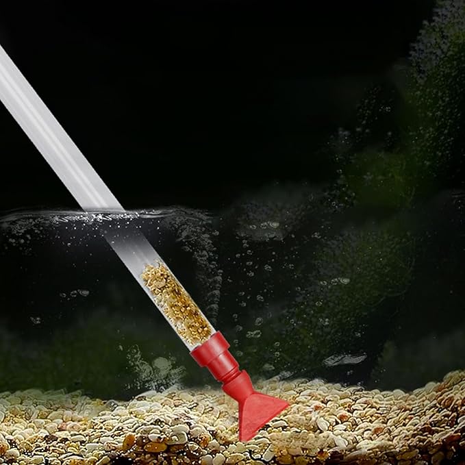 Peiiwdc Aquarium Sand with Removable Debris Collector for Tanks Maintenance Adjustable Aquarium Gravels