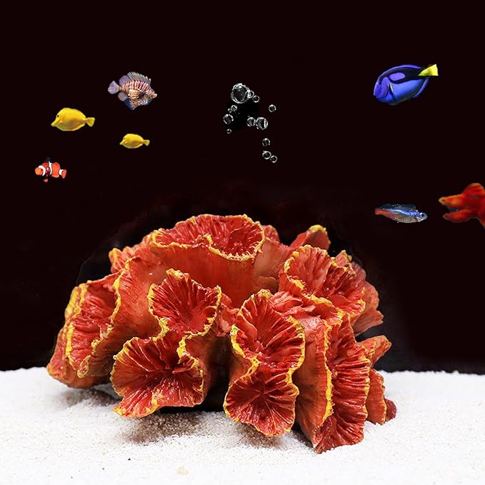 Besimple Aquarium Coral Ornaments Decor Fish Tank Plants Decoration for Aquarium Landscape,Red