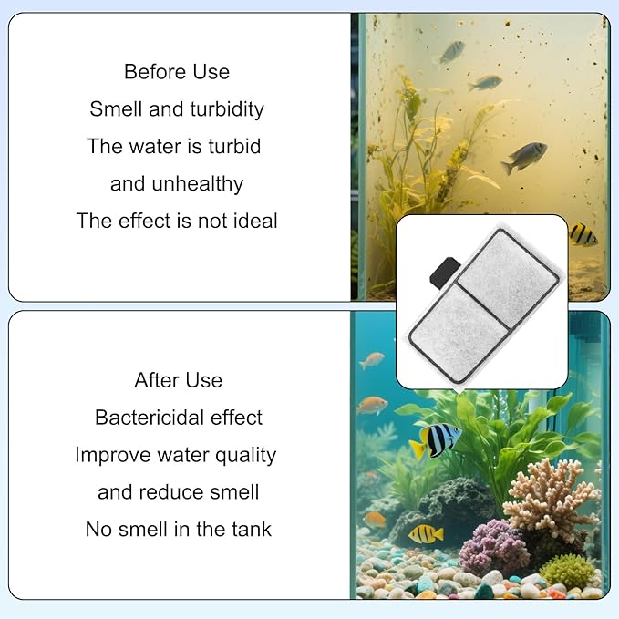 lasuroa 24pcs Filter Cartridges Compatible with Top Fin EF-S & BF5 BETTAFLO, 9.5x5.5cm/3.74x2.17in Fish Tank Filter Cartridge Replacement for Aquarium Water Filtration