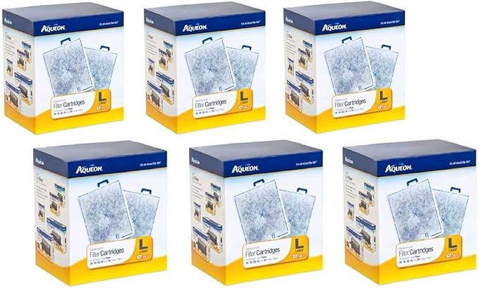 Aqueon 06419 Filter Cartridges, Large - 72-Pack (6 Packages with 12 Filters Each)