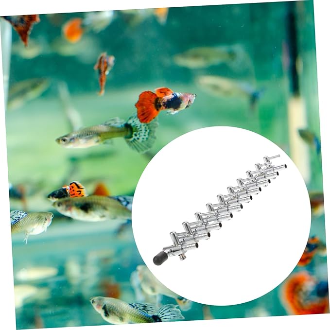 LALAFINA Aquarium Air Valve Control Metal Distributor Manifold Splitter with Flow Lever for Fish Tank Airline Pump Accessories Corrosion-Resistant Oxygen Distributor for Multi-Aquarium