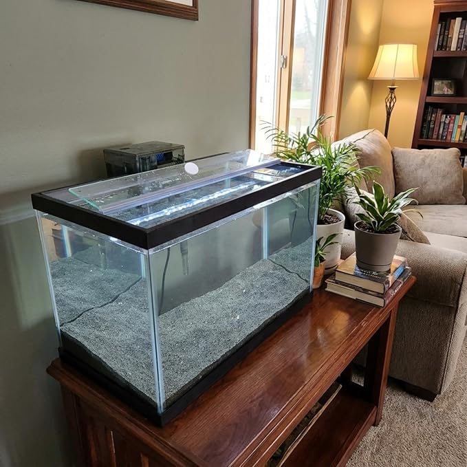 Sawysine 2 Set Aquarium Glass Canopy 19.33" x 9.65" x 0.12" Aquarium Fish Tank Lid 10 Gallon Canopy Cover with Center Brace for Fish, Clear