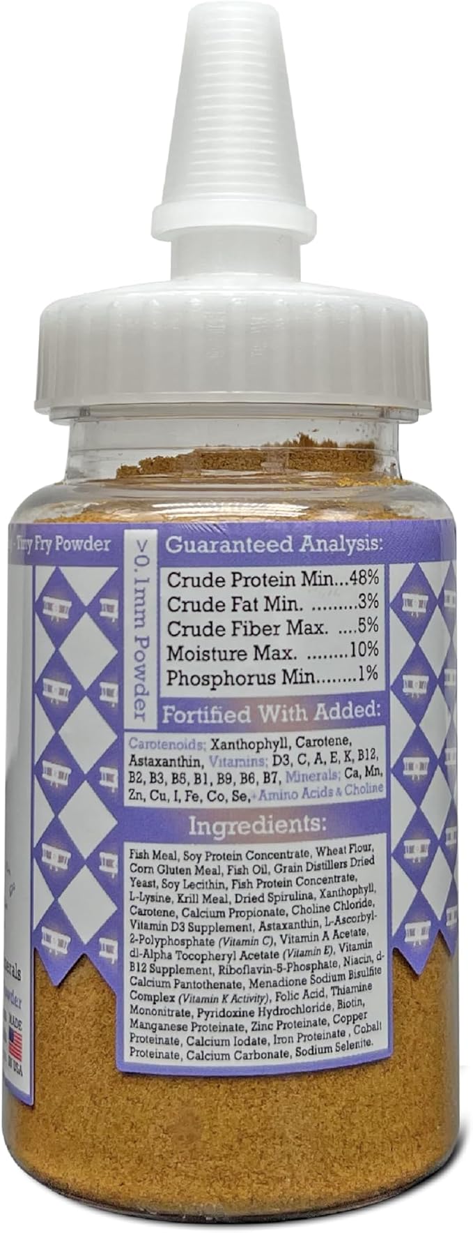 Aquatic Provisions Tiny Fry Fish Food 1.76 oz, Fine Powder for Newborn Aquarium Fish