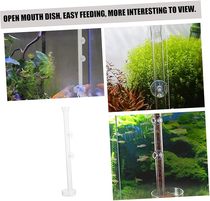 Milisten Acrylic Aquarium Fish Feeder with 2cm Diameter Feeding Tube and 45cm Height, Shrimp Feeding Tray for Fish Tank, Automatic Shrimp Feeder for Aquarium Pets
