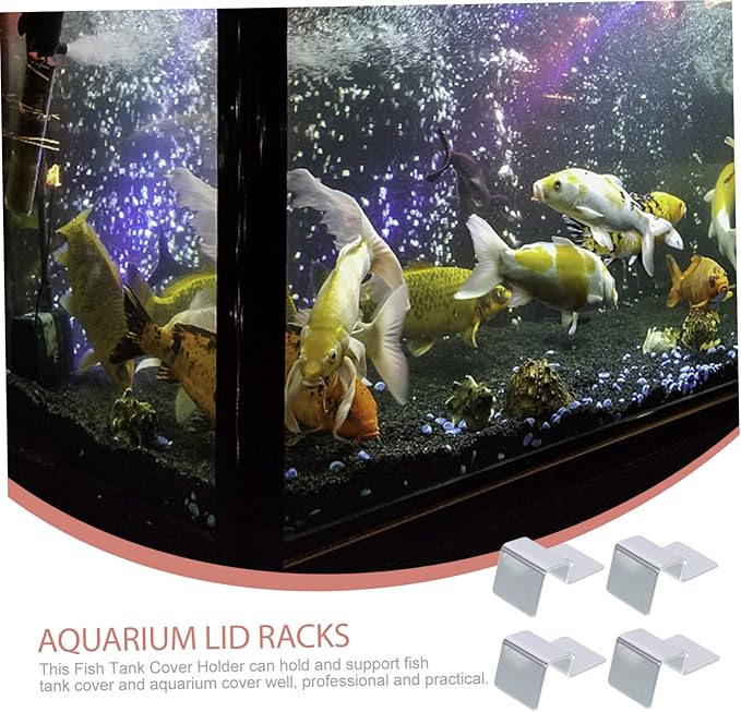 BESPORTBLE 8pcs Stainless Steel Fish Tank Lid Holder Clips Aquarium Glass Cover Support Brackets for Rimless Aquariums Elegant Design for Fish Tank Accessories