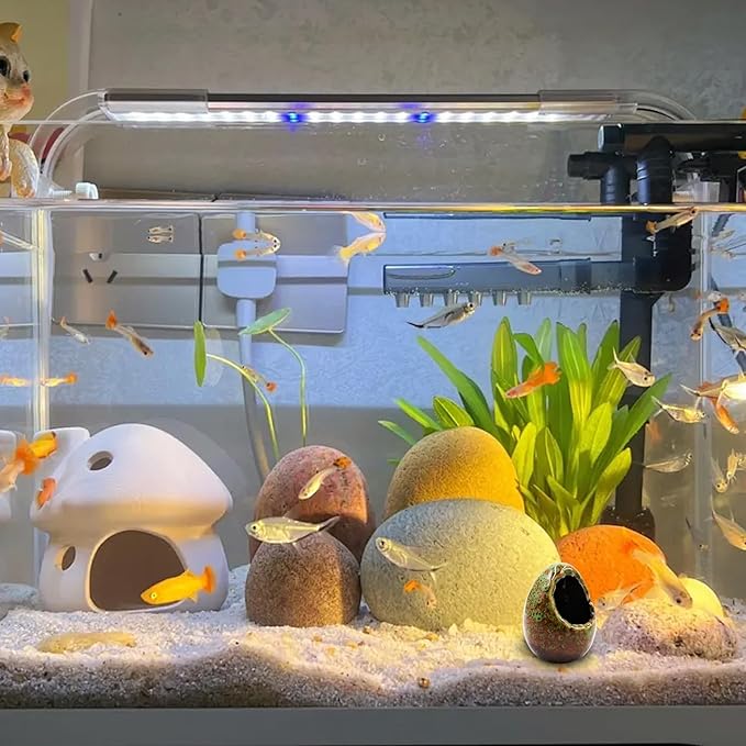 Fish Tank Decorations, 2 Pack Ceramic Broken Egg Ornaments, Aquarium Accessories, Decor for Fish Tank, Aquarium Decoration