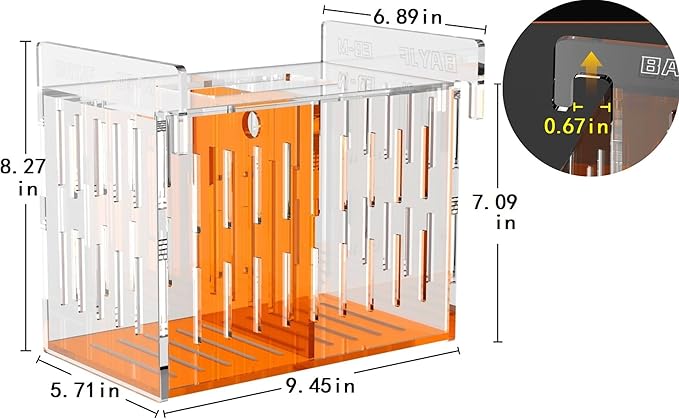 Acrylic Acclimation Box for Saltwater Fish and Reef Coral Quarantine Isolation Box for Aquarium Fish Hydroponic Plant External Breeding Box